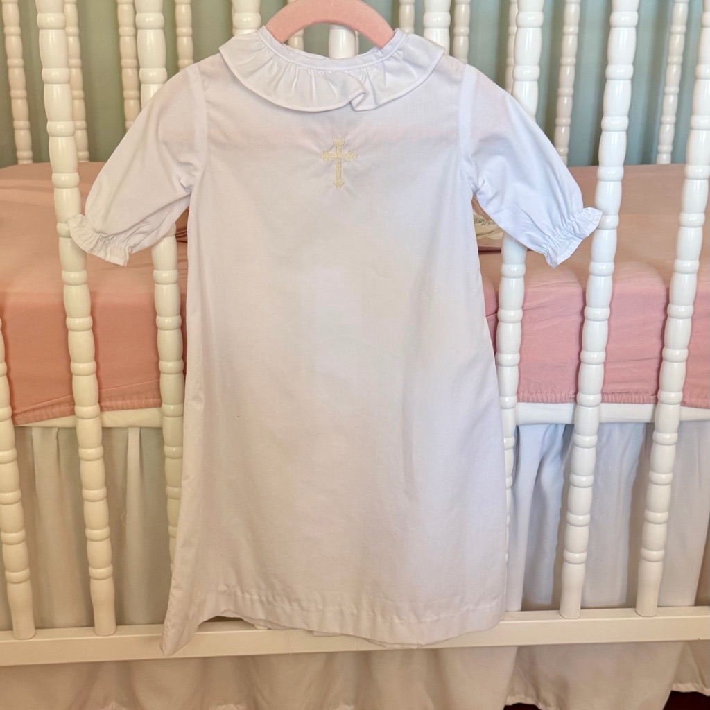Bailey Boys White Ruffle Collar Gown For Girls